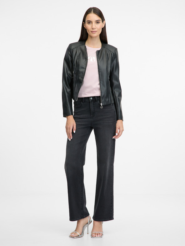 Orsay Schwarze Damen Kunstlederjacke ORSAY