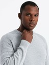 Ombre Clothing Herren Raglanpulli mit gerippten Ärmeln grau melange Ombre Kleidung