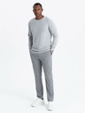 Ombre Clothing Herren Raglanpulli mit gerippten Ärmeln grau melange Ombre Kleidung