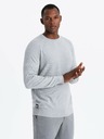 Ombre Clothing Herren Raglanpulli mit gerippten Ärmeln grau melange Ombre Kleidung