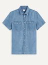 Celio Blaues Herrenjeanshemd mit Taschen Celio