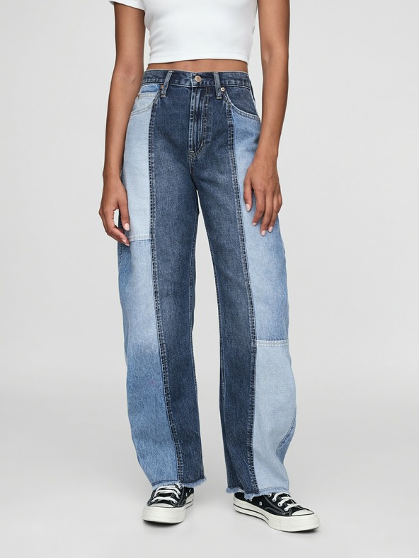 GAP Barrel-Jeans mit hohem Bund und Patchwork GAP