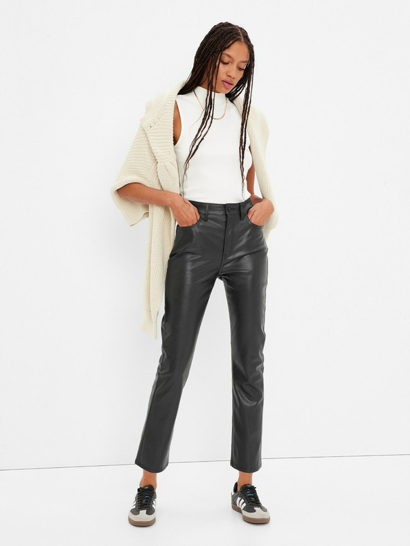 GAP Schmale Hose aus Kunstleder high rise GAP