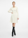 Orsay Cremefarbenes knielanges Damenkleid ORSAY