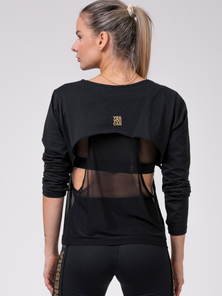 Nebbia Schwarzes Damen INTENSE Mesh Shirt 805