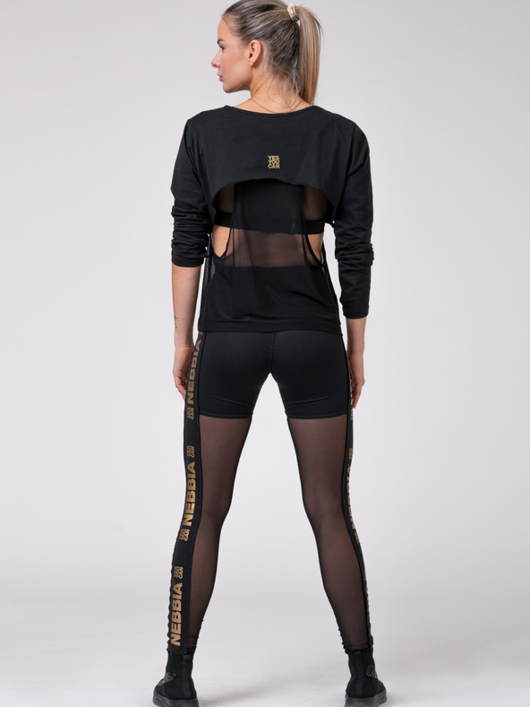 Nebbia Schwarzes Damen INTENSE Mesh Shirt 805