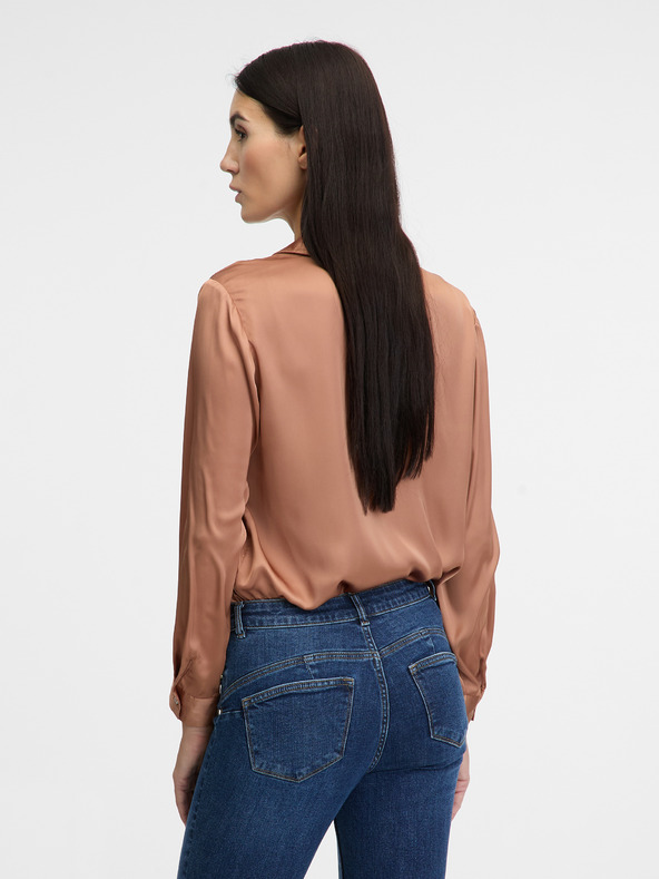 Orsay Hellbraunes Damenhemd mit Kragen ORSAY
