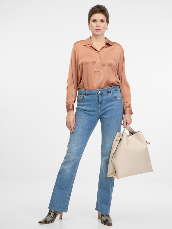 Orsay Hellbraunes Damenhemd mit Kragen ORSAY