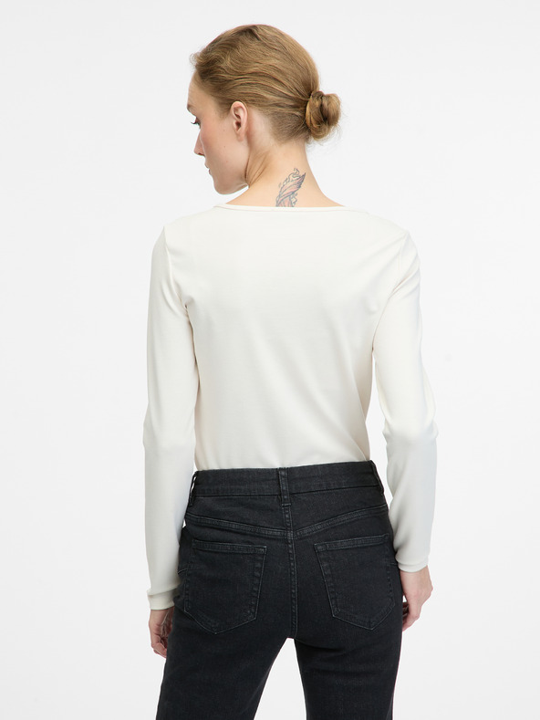 Orsay Cremefarbene Damenbluse mit langen Ärmeln ORSAY