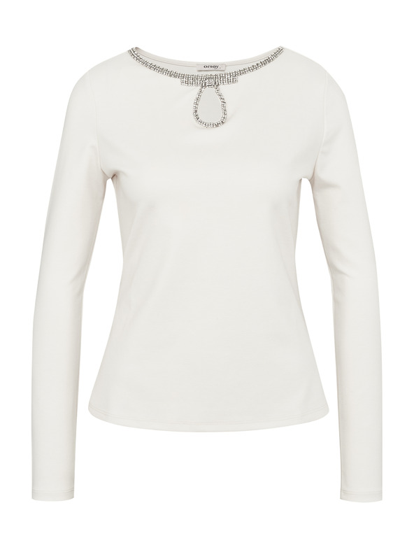 Orsay Cremefarbene Damenbluse mit langen Ärmeln ORSAY