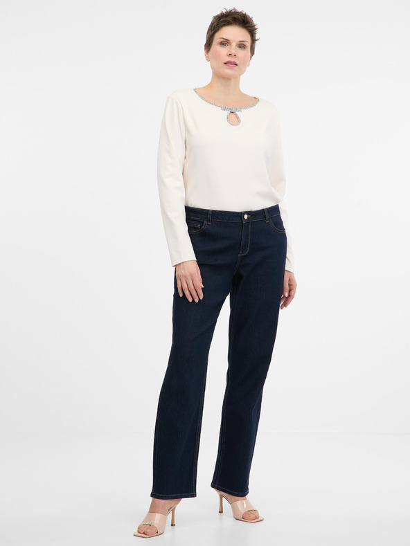 Orsay Cremefarbene Damenbluse mit langen Ärmeln ORSAY