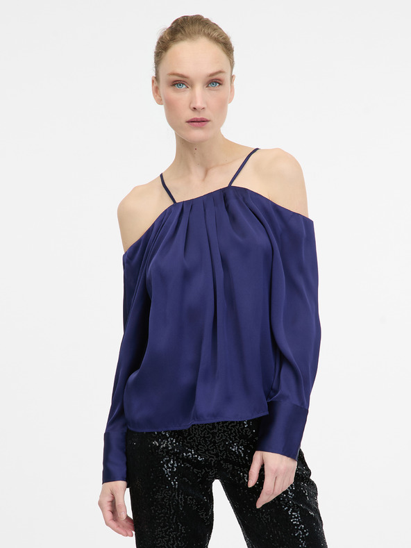Orsay Dunkelblaue Damenbluse mit freien Schultern ORSAY