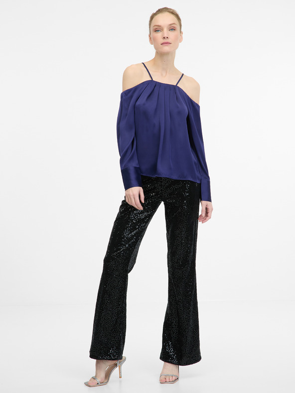 Orsay Dunkelblaue Damenbluse mit freien Schultern ORSAY