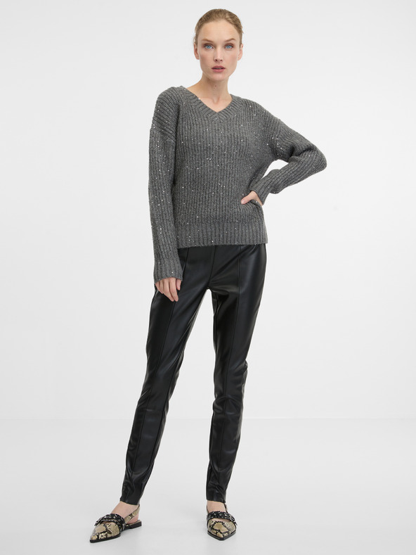 Orsay Schwarze Damen Kunstlederhose ORSAY