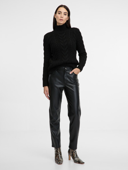 Orsay Braune Damen Kunstlederhose ORSAY
