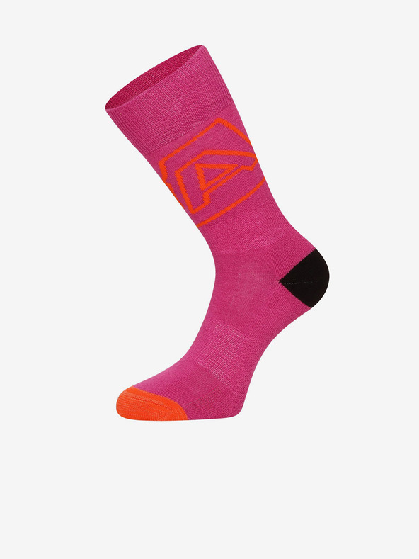 ALPINE PRO Dunkelrosa Damen-Merinowollsocken ALPINE PRO Phalte