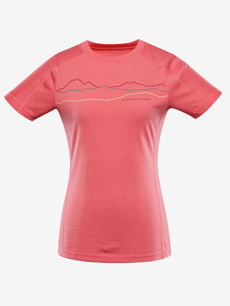 ALPINE PRO Damen-T-Shirt aus Merinowolle ALPINE PRO WOOLENA 2 calypso coral