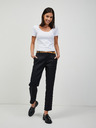 Orsay Schwarze abgeschnittene Chino Hose mit Gürtel ORSAY