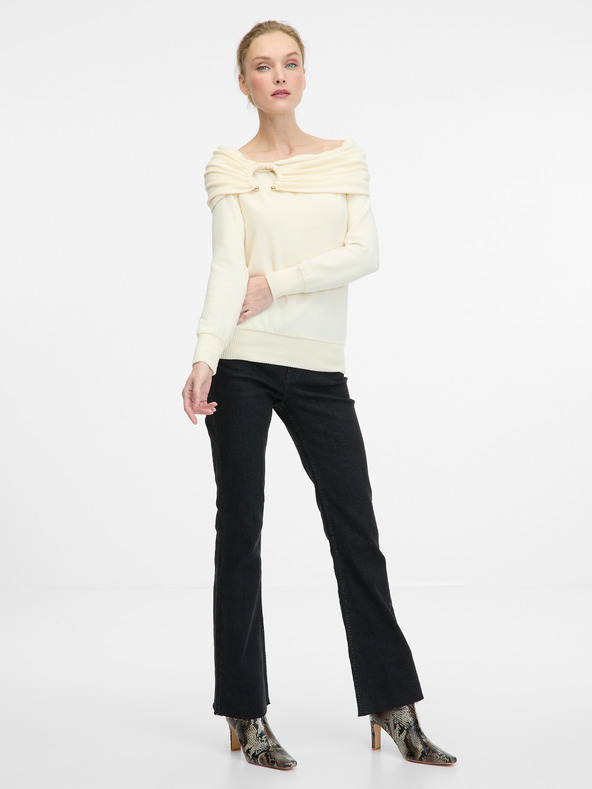 Orsay Cremefarbenes Damen-Langarm T-Shirt ORSAY