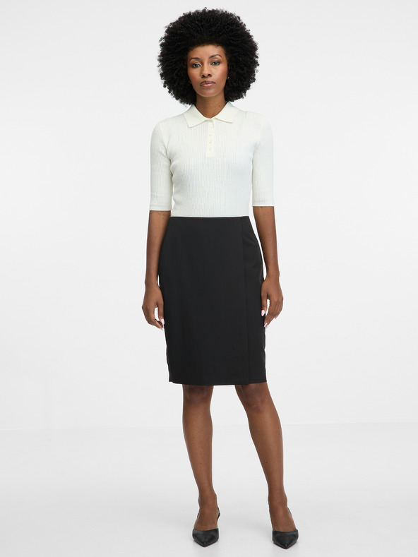 Orsay Schwarzer knielanger Damenbleistiftrock ORSAY