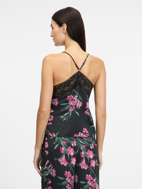 Orsay Schwarzes Damen-Satin-Pyjama-Top ORSAY