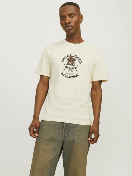 Jack & Jones Jack & Jones Seven Cremefarbenes Herren-T-Shirt