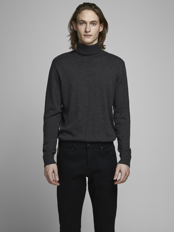 Jack & Jones Grauer Basic-Rollkragen Jack & Jones Emil