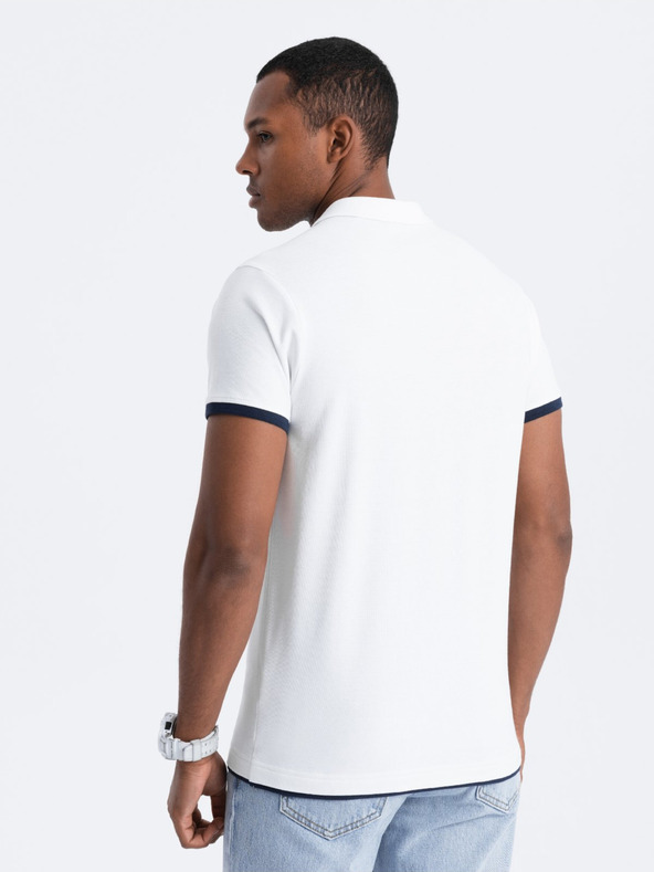 Ombre Clothing Weißes Herren-Poloshirt Ombre Clothing