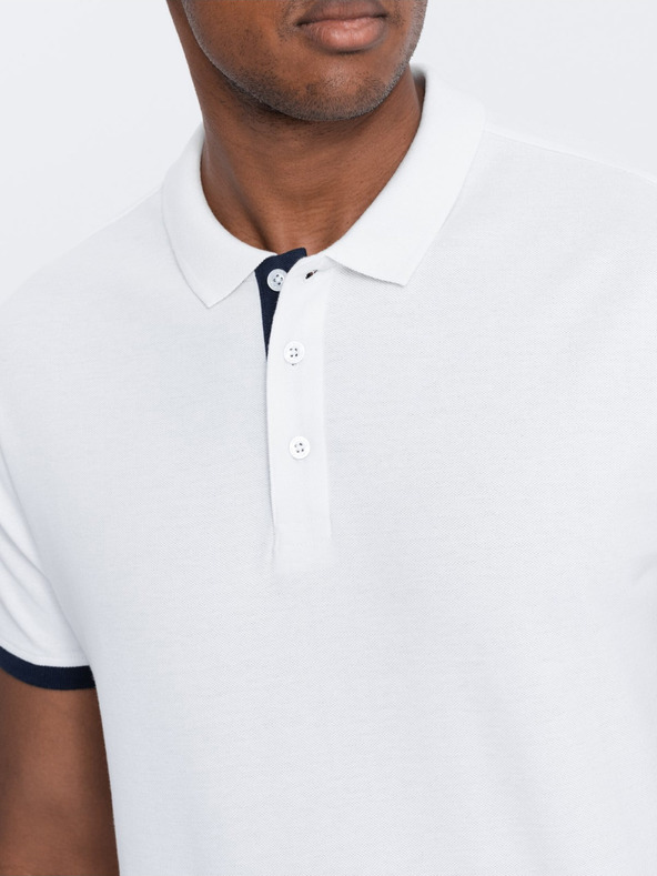 Ombre Clothing Weißes Herren-Poloshirt Ombre Clothing