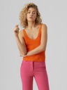 Vero Moda Orangefarbenes geripptes Damen-Basic-Tank-Top VERO MODA Glory