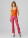 Vero Moda Orangefarbenes geripptes Damen-Basic-Tank-Top VERO MODA Glory