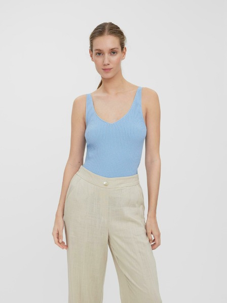 Vero Moda Hellblaues geripptes Damen-Basic-Tank-Top VERO MODA Glory