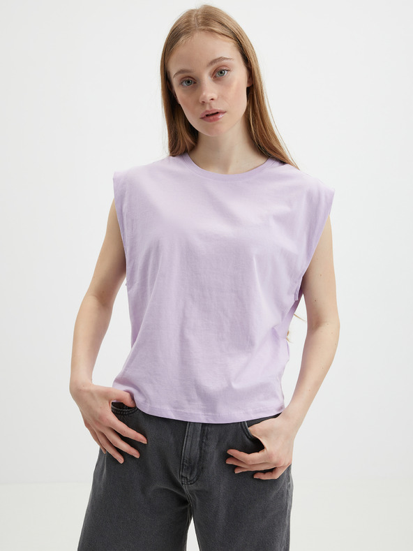 Vero Moda Hellviolettes VERO MODA Damen Basic-T-Shirt Panna