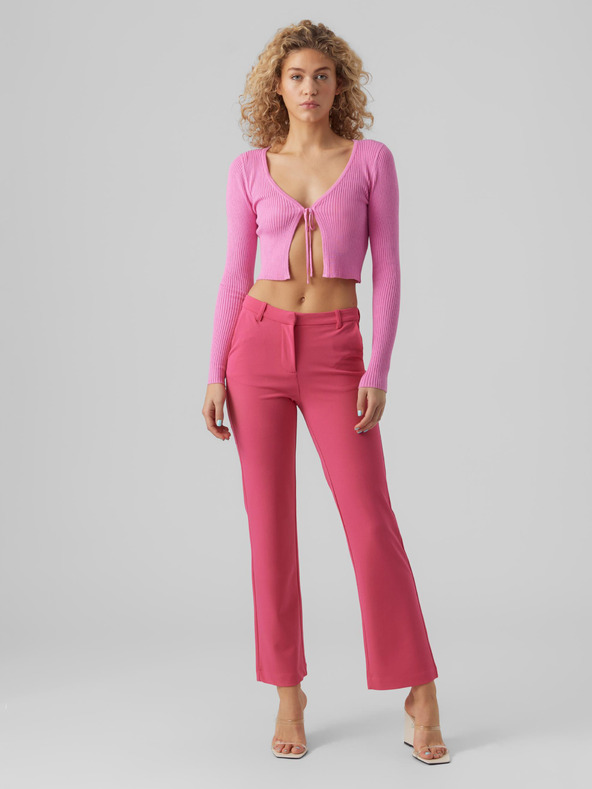 Vero Moda Rosa Damen Kurzer gerippter Cardigan VERO MODA Glory