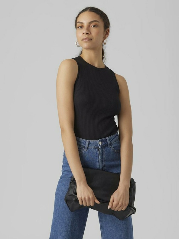 AWARE by VERO MODA Schwarzes geripptes Damen-Basic-Tank-Top AWARE von VERO MODA Lavendel