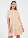 Vero Moda Orangefarbenes gestreiftes Damen-Shirt-Kleid VERO MODA Bumpy