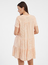 Vero Moda Orangefarbenes gestreiftes Damen-Shirt-Kleid VERO MODA Bumpy