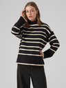 Vero Moda Schwarzer gestreifter Damenpullover VERO MODA Saba