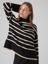 Vero Moda Schwarzer gestreifter Damenpullover VERO MODA Saba