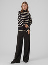 Vero Moda Schwarzer gestreifter Damenpullover VERO MODA Saba