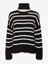 Vero Moda Schwarzer gestreifter Damenpullover VERO MODA Saba