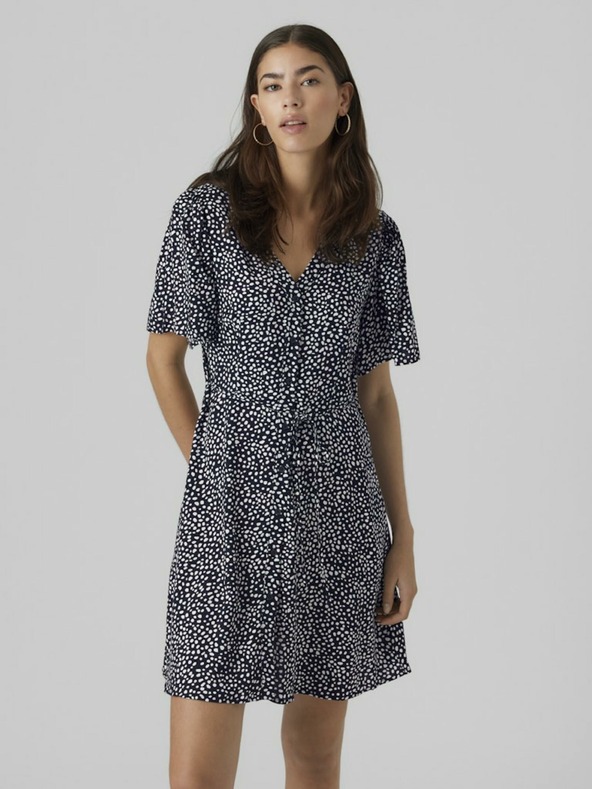 Vero Moda Dunkelblaues gemustertes Damenkleid Vero Moda Alba