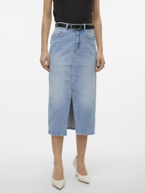 Vero Moda Hellblauer Damen-Denim-Midi-Rock Vero Moda Veri