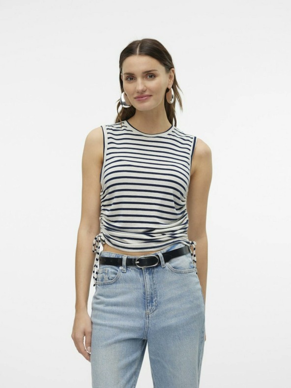 Vero Moda Blau-cremefarben gestreiftes Oberteil Vero Moda Holly