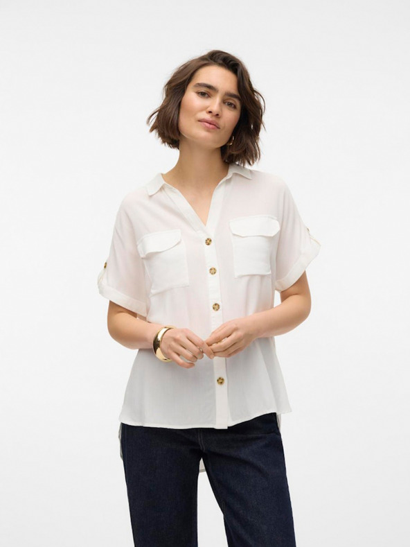 Vero Moda Weißes Vero Moda Bumpy Hemd für Damen