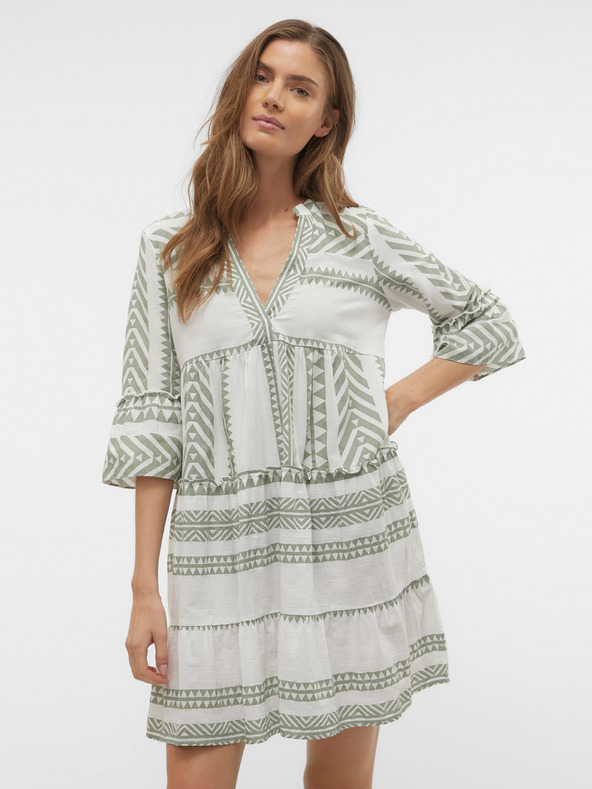 Vero Moda Grün-weiß gemustertes Damen-Kleid Vero Moda Dicthe