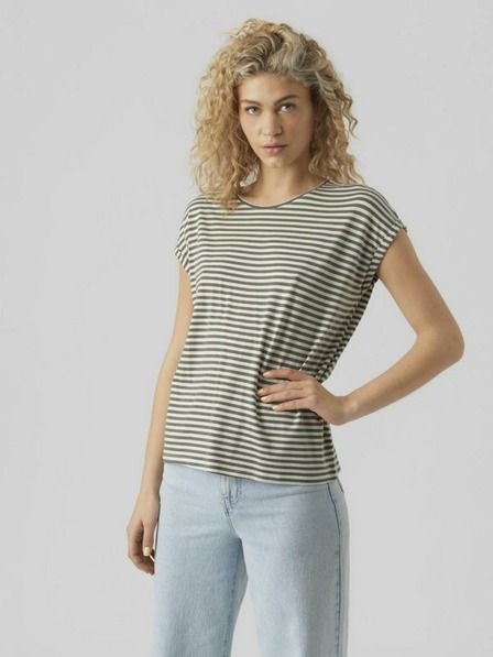 Vero Moda Weiß und grün gestreiftes Damenhemd Vero Moda Ava