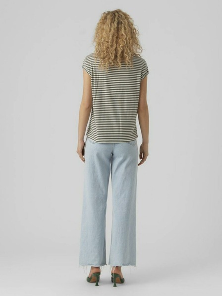 Vero Moda Weiß und grün gestreiftes Damenhemd Vero Moda Ava
