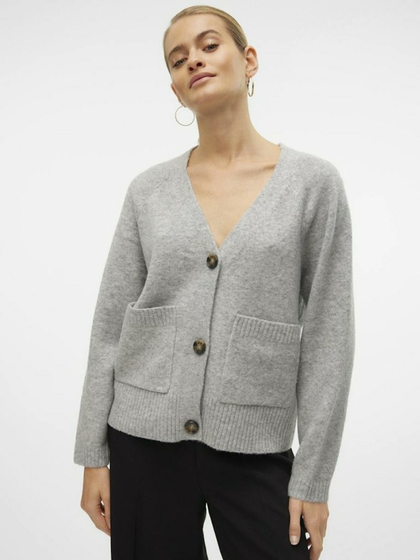 Vero Moda Hellgraue Damen-Strickjacke Vero Moda Boom