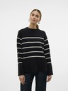 Vero Moda Beige und schwarz gestreifter Damenpullover Vero Moda Flawless